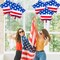 10 Pieces 18 Inches American Flag Star Foil Balloons, Patriotic Red, White, and Blue Mylar Balloons